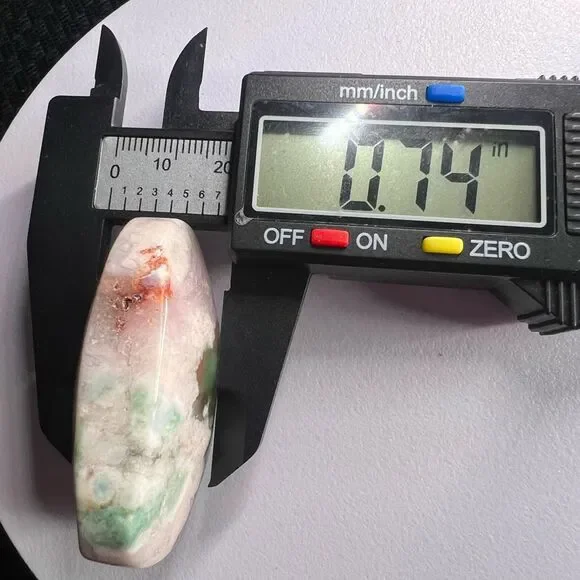 Green Flower Agate Crystal Palmstone (7) - Picture 9 of 11